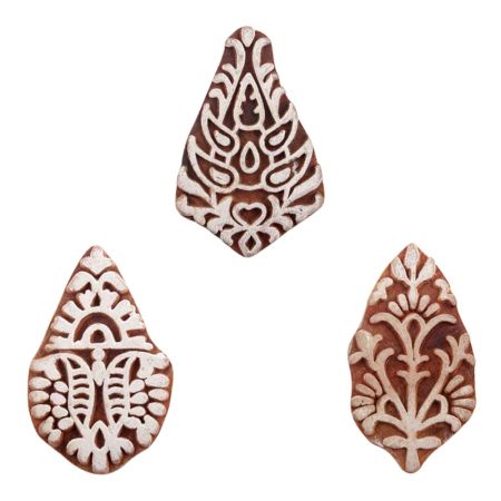 Set of 3 Piece New Mix Wooden Printing Blocks